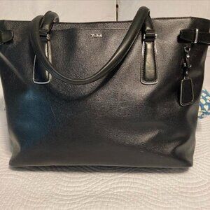 Tumi Black Leather Tote Bag